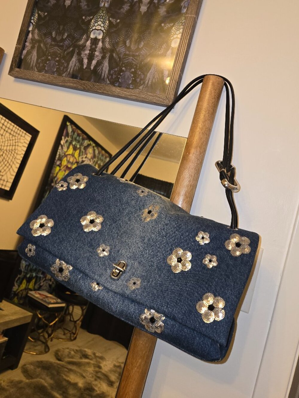 Marc Jacobs Medium Dual Bag in Denim and Sequin Daisies